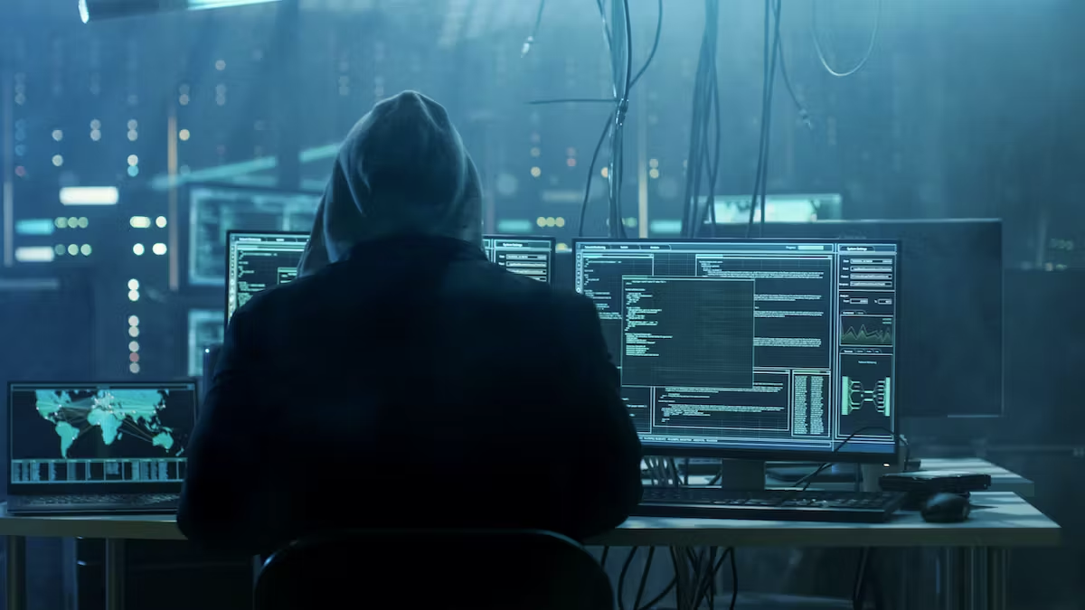 Hacker hacking with hacks